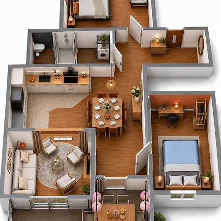 Superhosts Zentrum - 2xparkplatz - Terrasse - King-bett